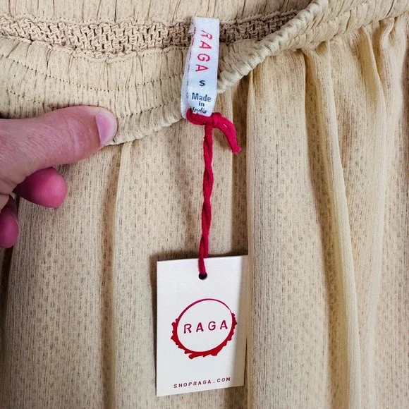 Anthropologie Raga Boho Skirt Sz S Fringe Layered Mustard Yellow Lined Prairie - Picture 6 of 8